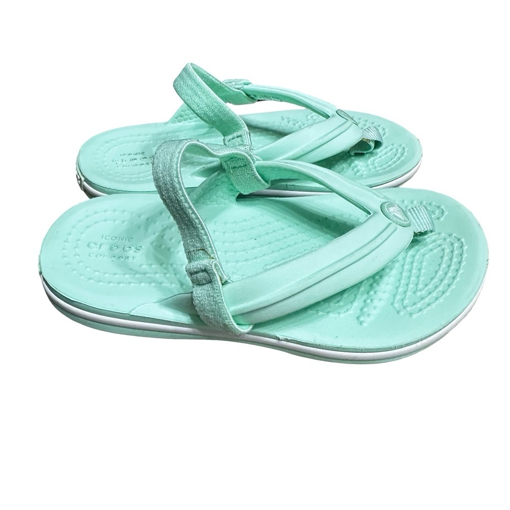 CROCS Kids' Crocband™ Strap Flip 205777 Blue Green Size C 6 Comfy Summer Water